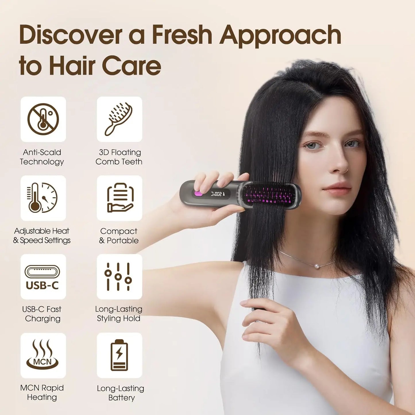 NayaPure™ Ionic Hair Straightening Brush